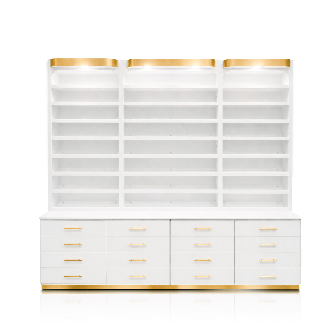Cabinet 90 inch - White and Gold