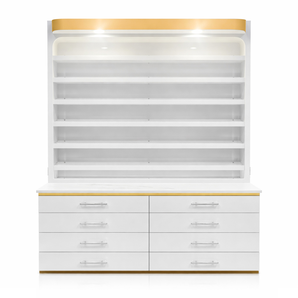 Cabinet 48 inch - White and Gold